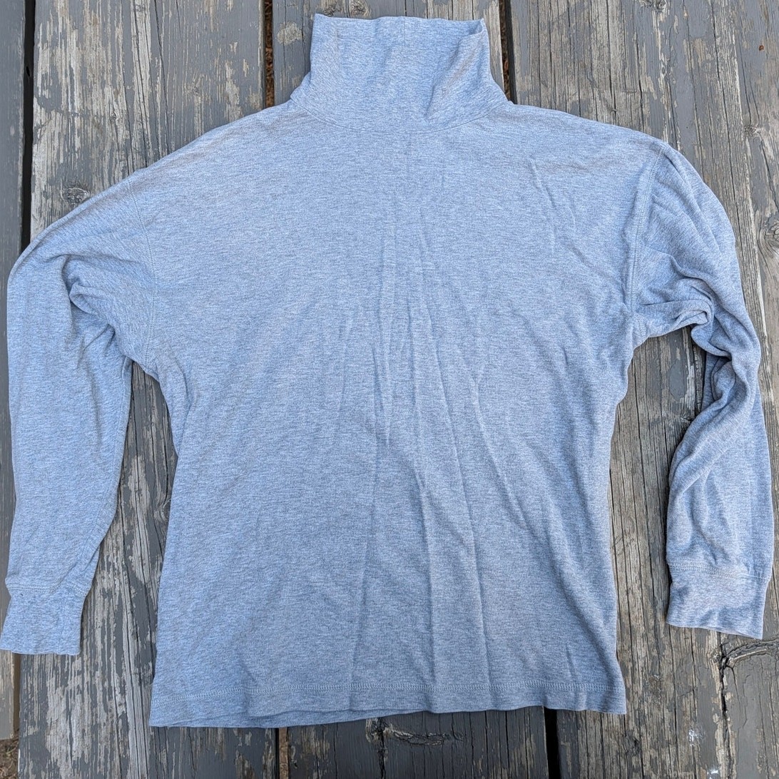 Arizona Mock Neck Long Sleeve Shirt Men's XL Grey Stretch Cotton Layering Y2K gallery