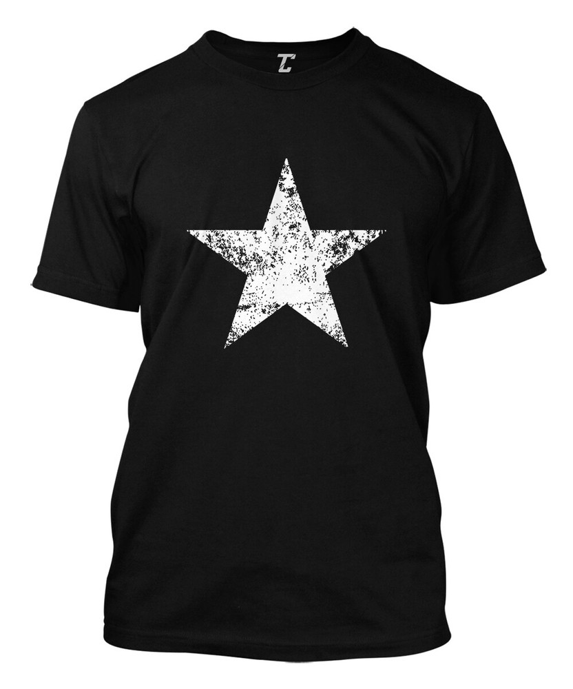 Distressed White Star – USA Flag 50 States Patriotic Men’s T-shirt