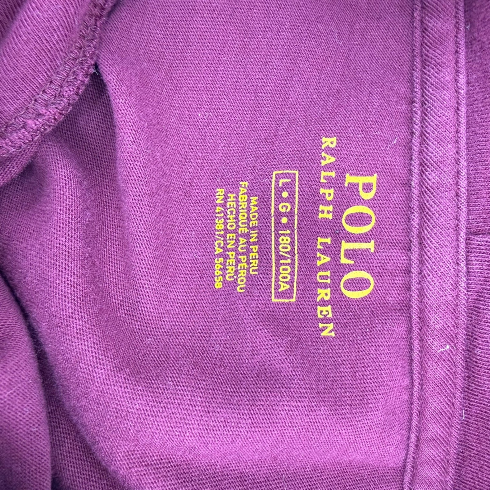 Polo Ralph Lauren Men's Burgundy Long Sleeve Hooded T-Shirt Tee Large gallery