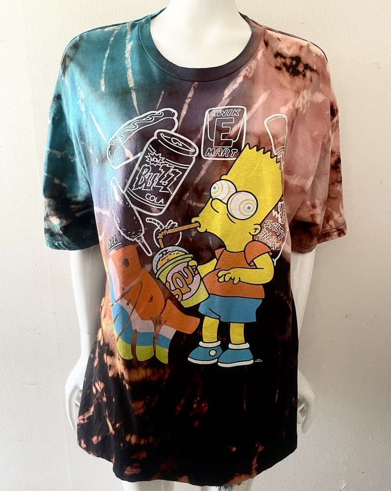 Bart Simpson ‘Squishee Kwik Mart’ Tye-Dye T-Shirt XL (tag hole-fixed See Photo)