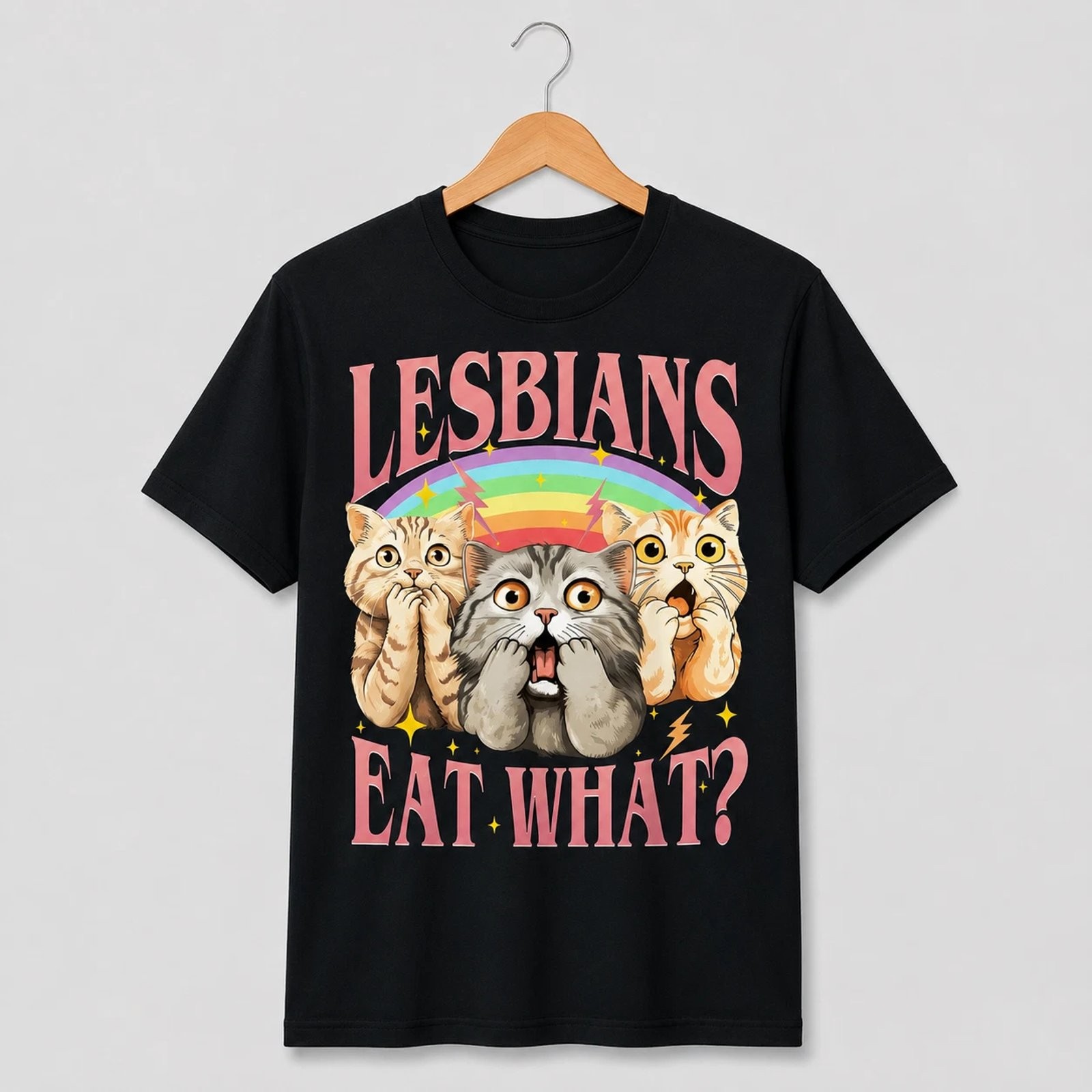 Funny Lesbian Pride LGBTQ T-Shirt Rainbow Cats Lover Gift Tee gallery