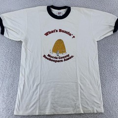 Vintage Morris County Beekeepers Ringer Shirt Mens M/L Bee Hive New Jersey 90s