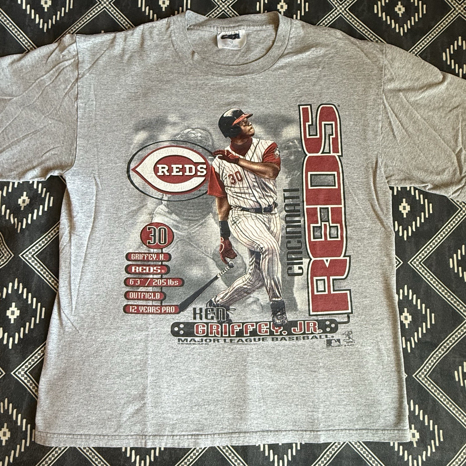 KEN GRIFFEY JR Cincinnati Reds MLB Licensed T-Shirt 2000 LARGE Preowned VTG gallery