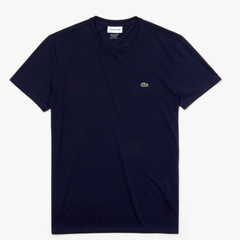 *NEW* Men Lacoste Crew Neck Pima Cotton Jersey T-shirts Navy (TH6709 166)