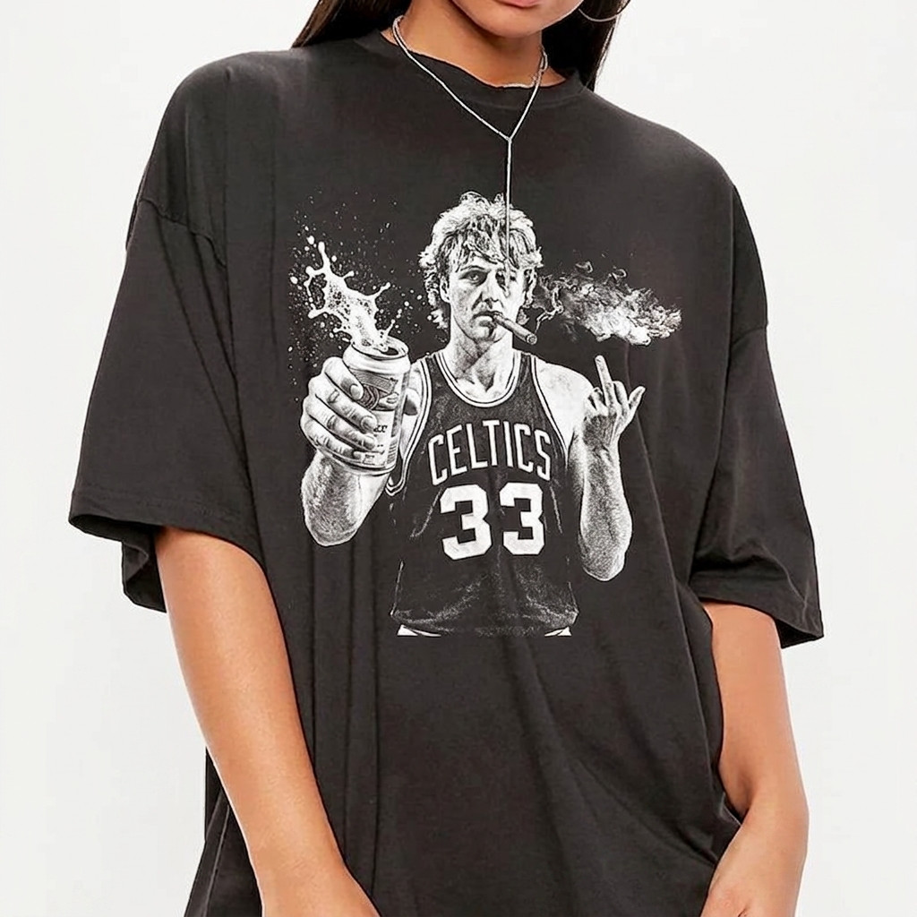 Vintage Funny Larry Bird Smokin' Beer Shirt, Gift For Women and Man Unisex T-Shi gallery