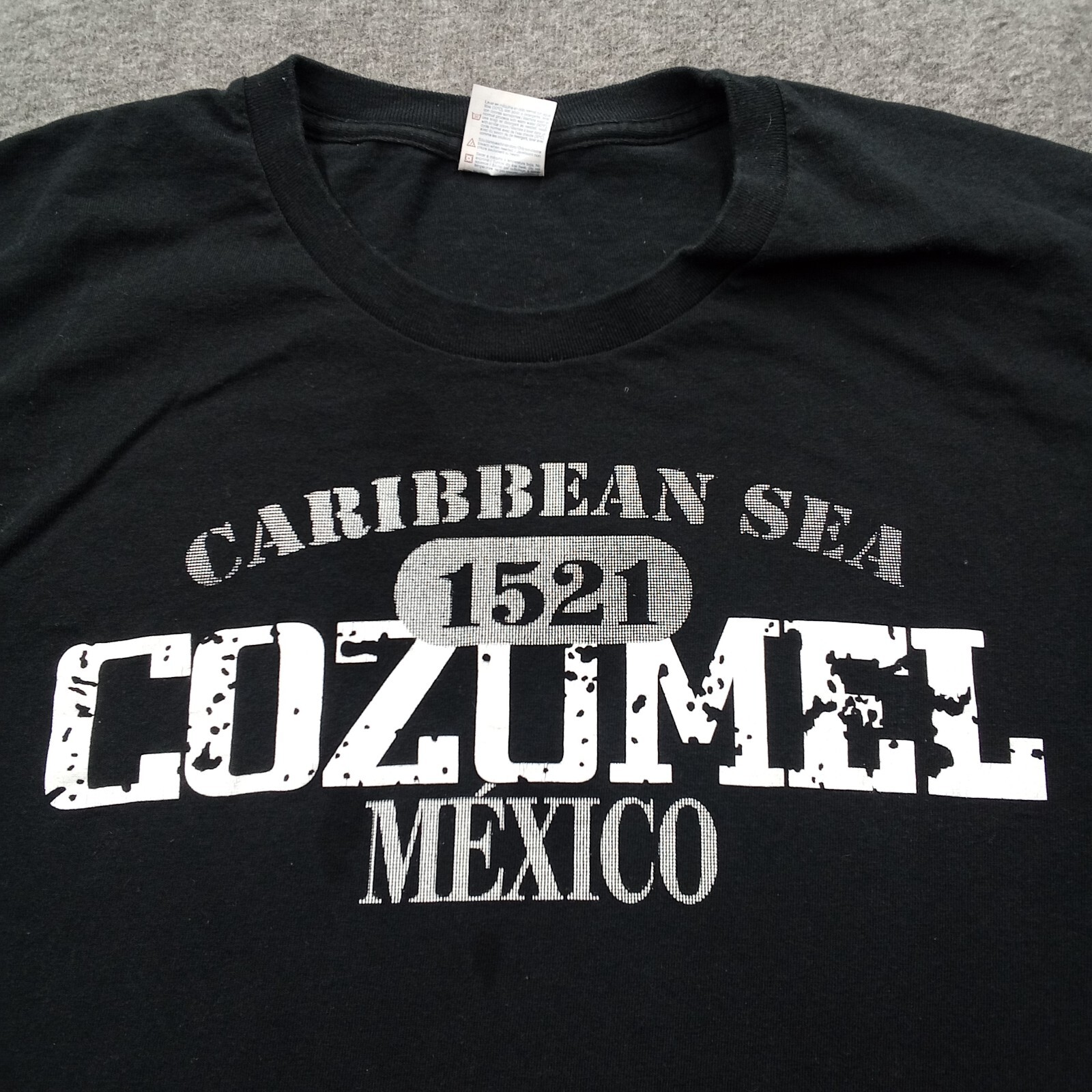 Caribbean Sea Mexico Shirt Men Large Black Cozumel Causal Trip Vacation gallery