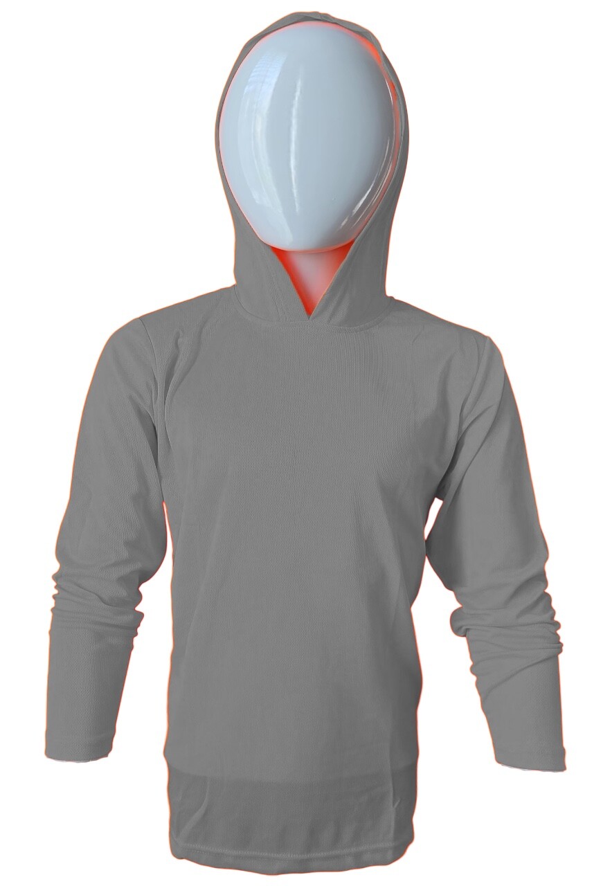 DRI-FIT Hoodie Long Sleeve T-Shirts, UPF 50+ Sun Protection Hooded GRAY gallery