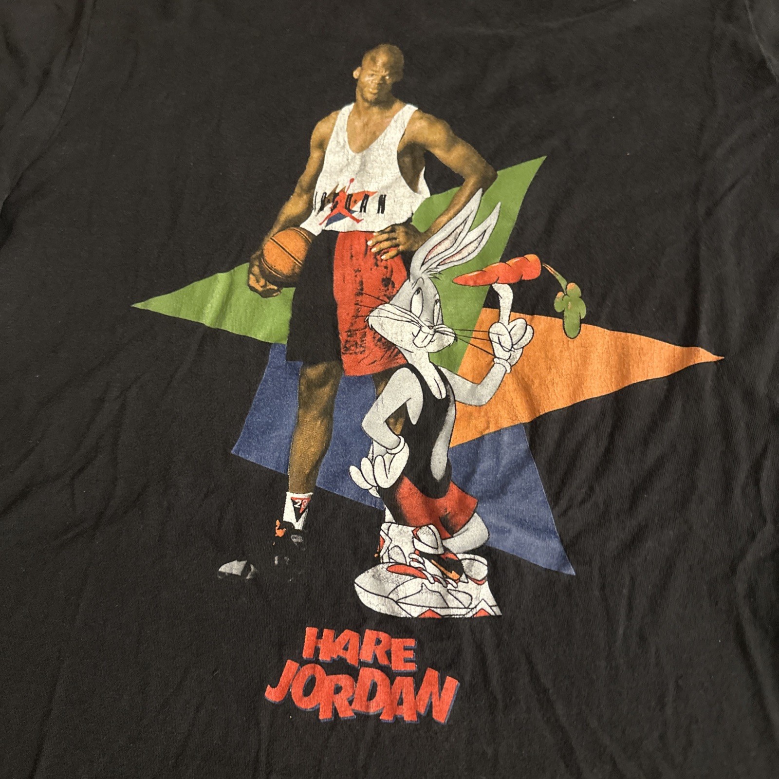 Hare Jordan Shirt Teen Size XL Space Jam Movie Black Michael Bugs Bunny Graphic gallery