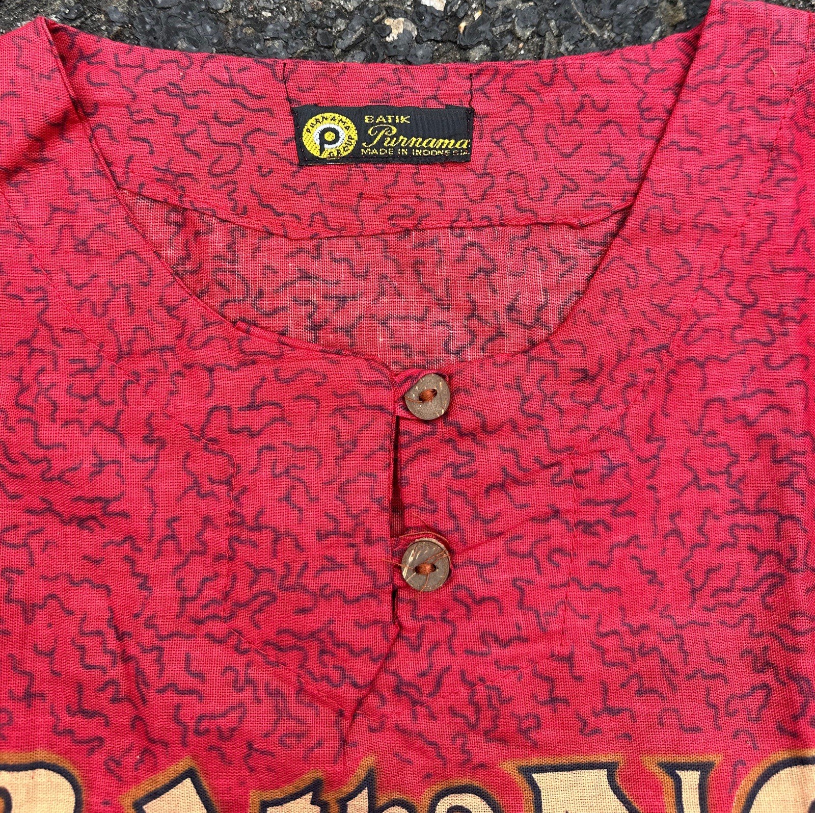 VTG Batik THE BARONG BALI Top LARGE TRADITIONAL Mythology Shirt INDONESIA RARE gallery