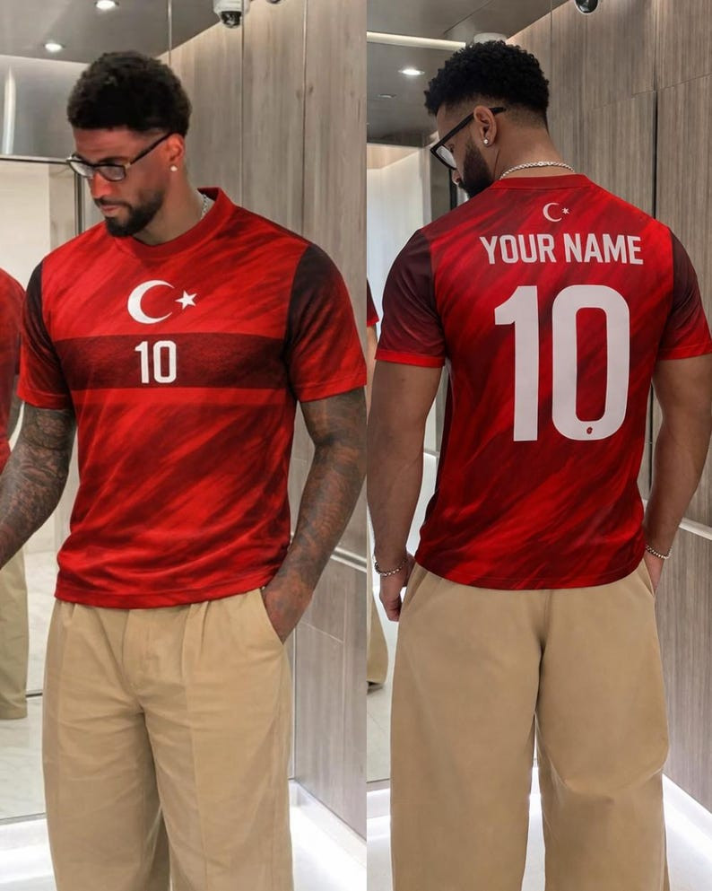 Personalized Turkiye Soccer Fan 3D T-Shirt, Turkey Custom Name Number Football gallery