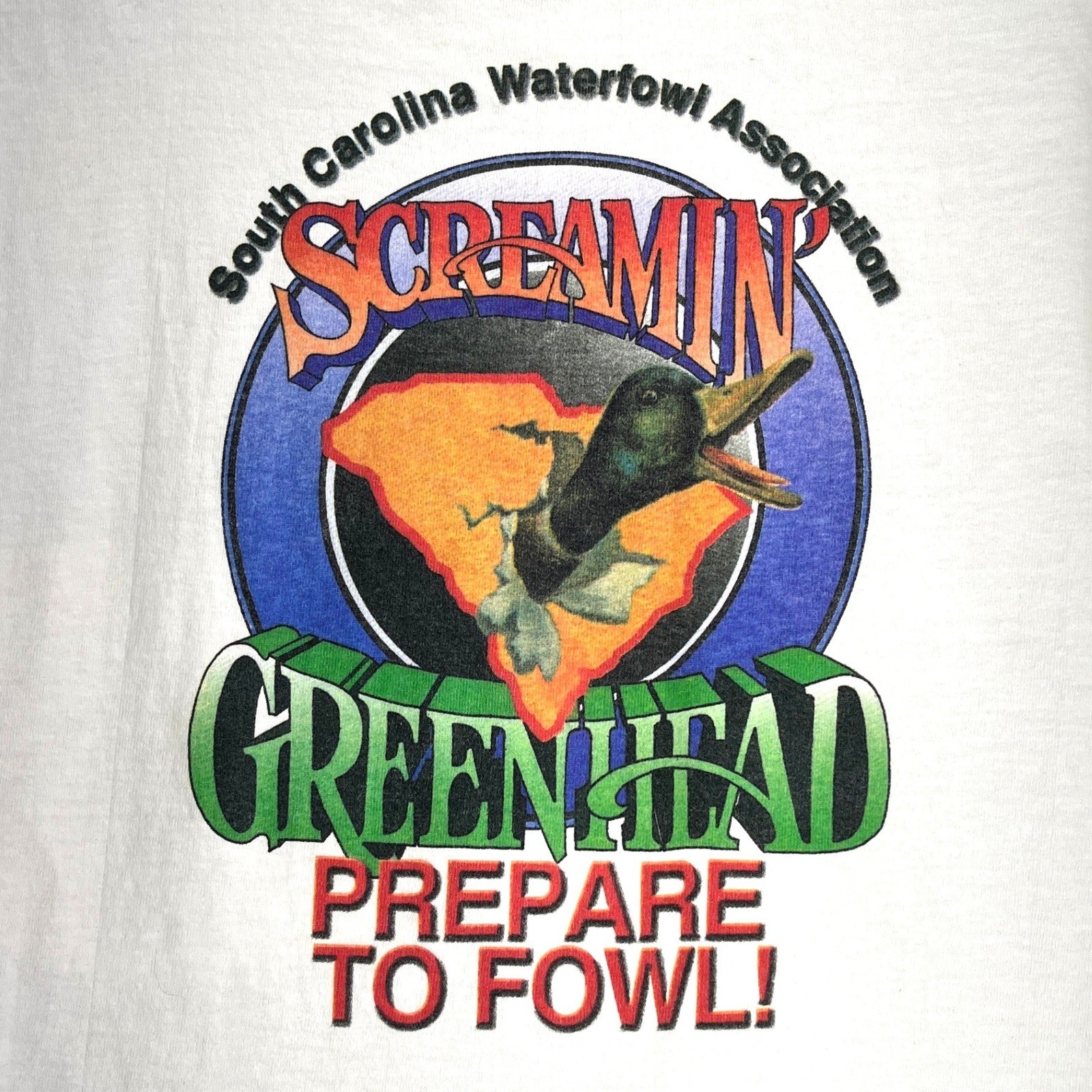 Vintage 90s Screamin Greenhead Shirt South Carolina Waterfowl Duck Hunting L Men gallery
