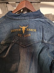 NWT Yellowstone Dutton Ranch Large Denim Shirt Snap Pearl Buttons Long Sleeve