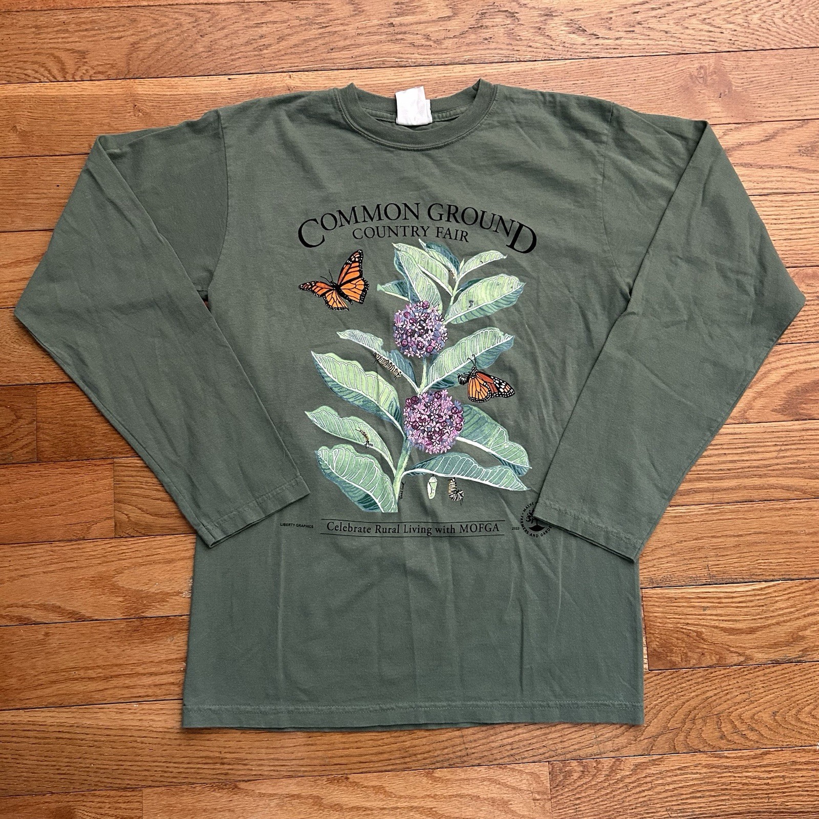 Common Ground Country Fair 2023 Floral Butterfly Long Sleeve Tee Shirt Small gallery