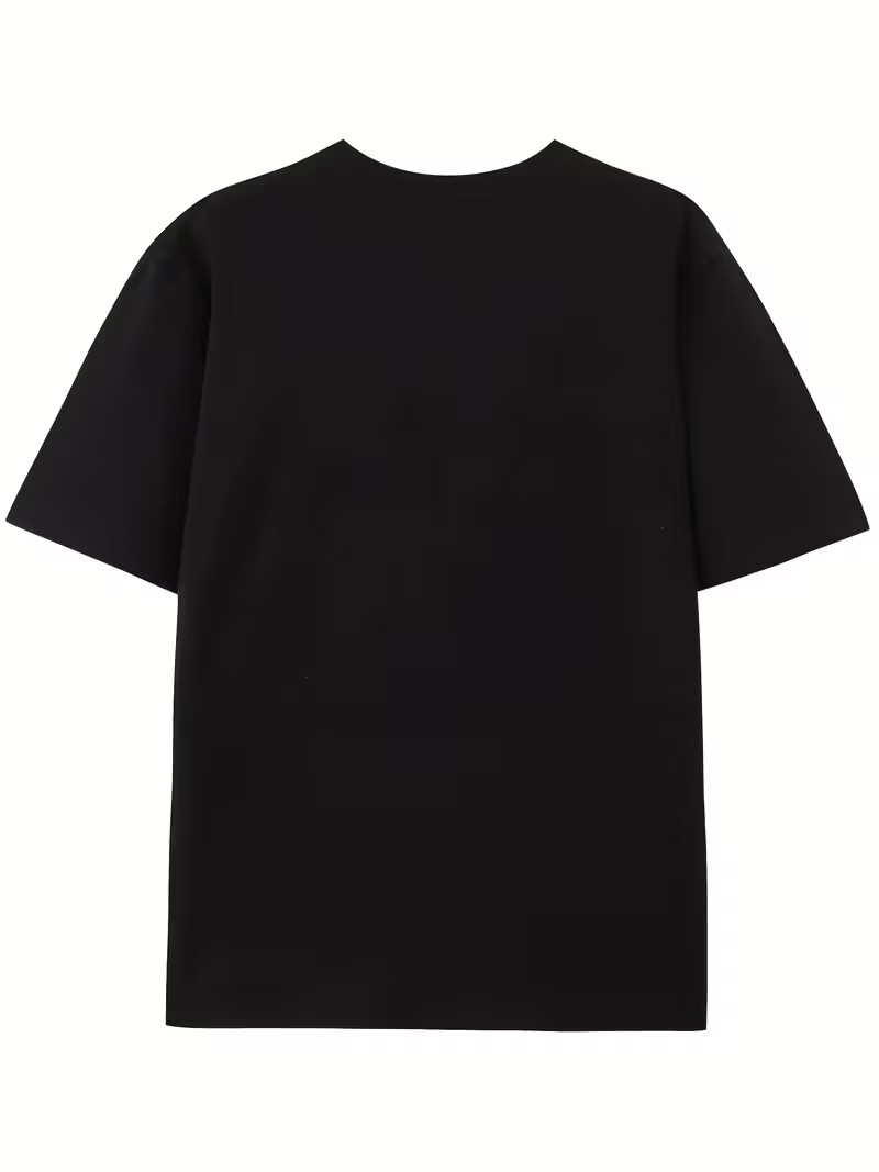 Plain Cotton Short Sleeve Mens T-shirt Casual Classic Black Blank Value Shirt Te gallery