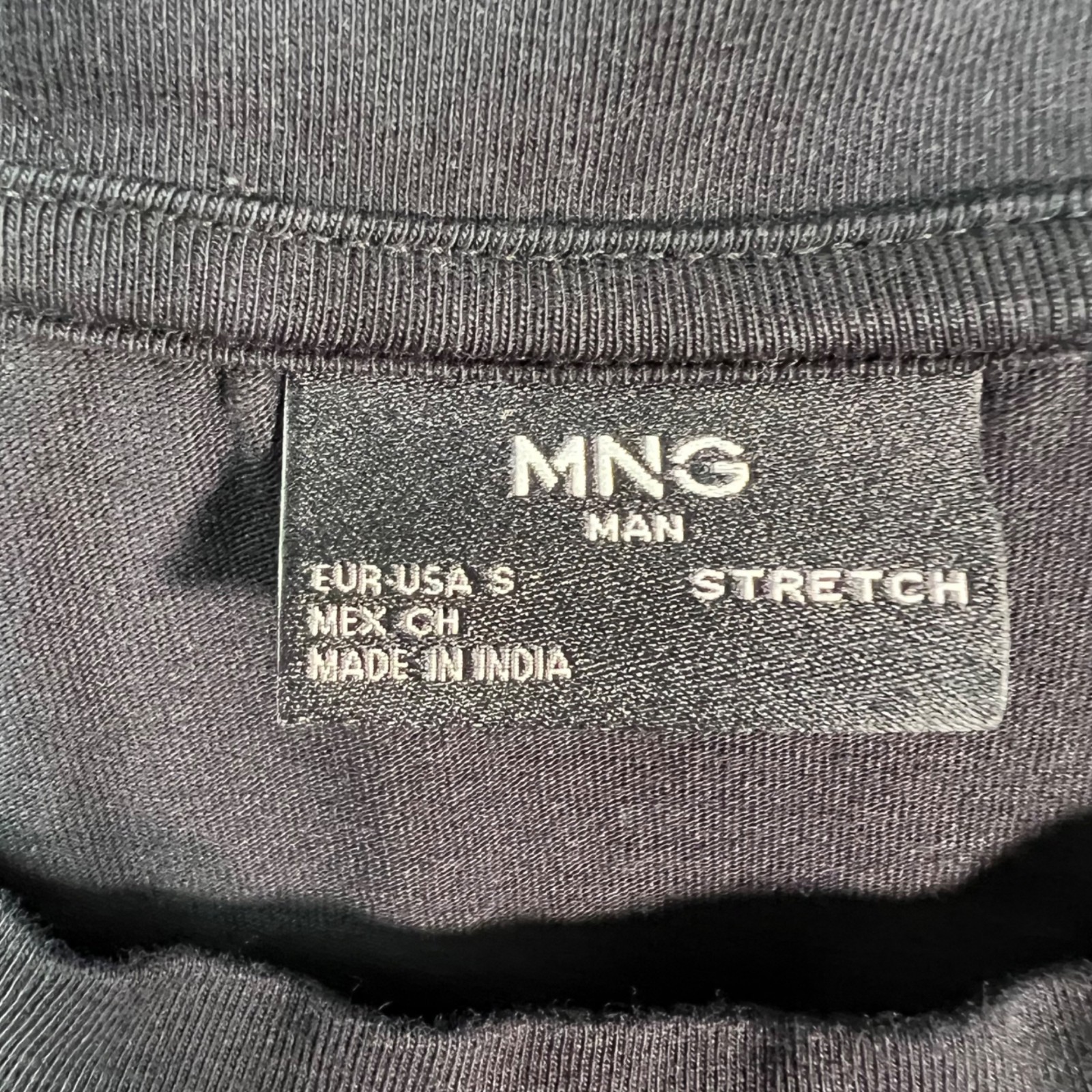Mango Man Size Small Black Stretch T-Shirt Short Sleeve Crew Neck gallery