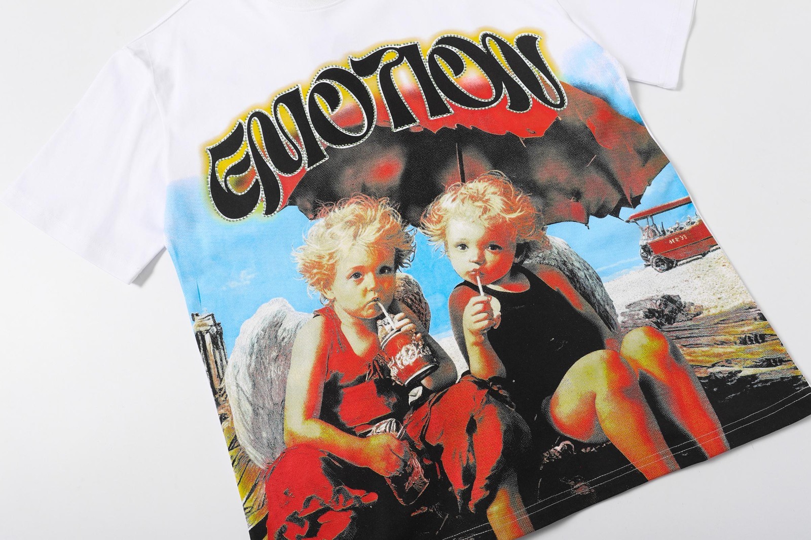 Mixed Emotio Graphic Tee Shirt white Short Sleeve S-M-L-XL gallery