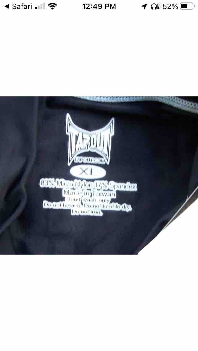 Tapout Shirt Mens Extra large Black/White MMA Long Sleeve Nylon/Spandex w/tags gallery