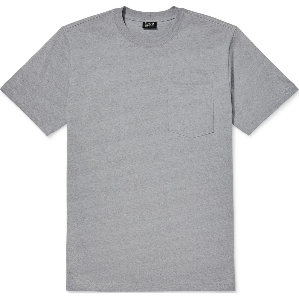 Filson Outfitter Solid One Pocket T-Shirt 20086528 MADE IN USA Gray Heather Grey