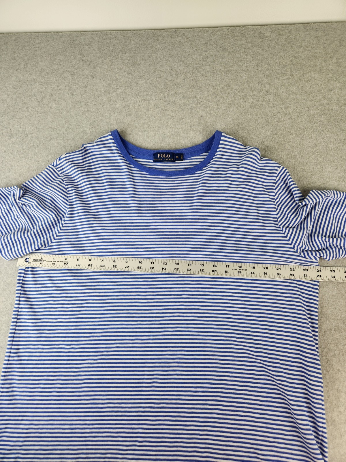 Polo Ralph Lauren Shirt Mens XL Periwinkle Blue Stripes Classic Ringer Tee gallery