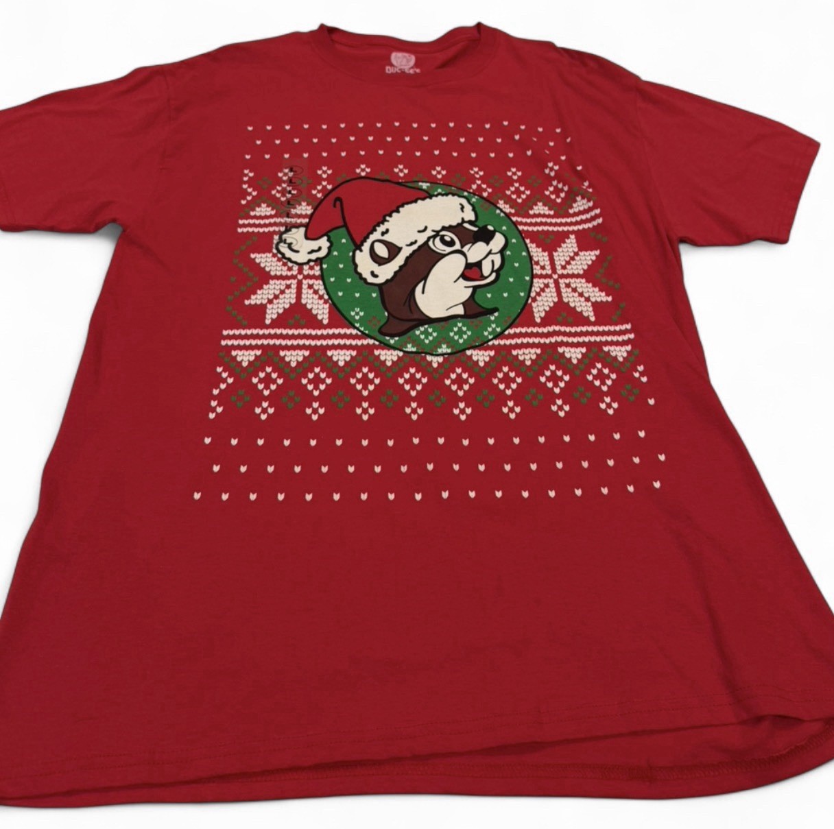 Buc-ees Red Christmas T-Shirt “Oh The Sweaters Outside Are Frightful” Size L gallery