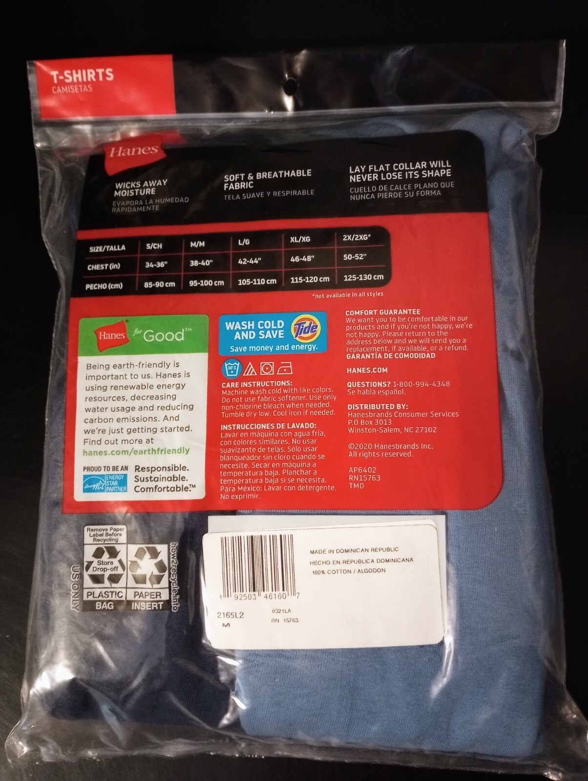 2 Pack Mens Hanes Tagless Tshirts Size MEDIUM Soft & Breathable Wicking Fabric gallery