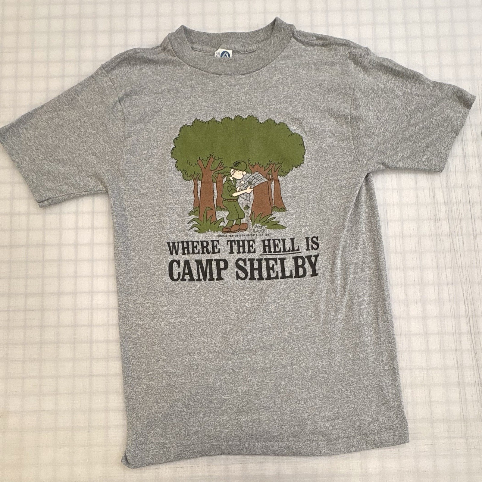 Vintage 1982 Beetle Bailey Camp Shelby Comic Shirt USA Single Stitch Size Medium
