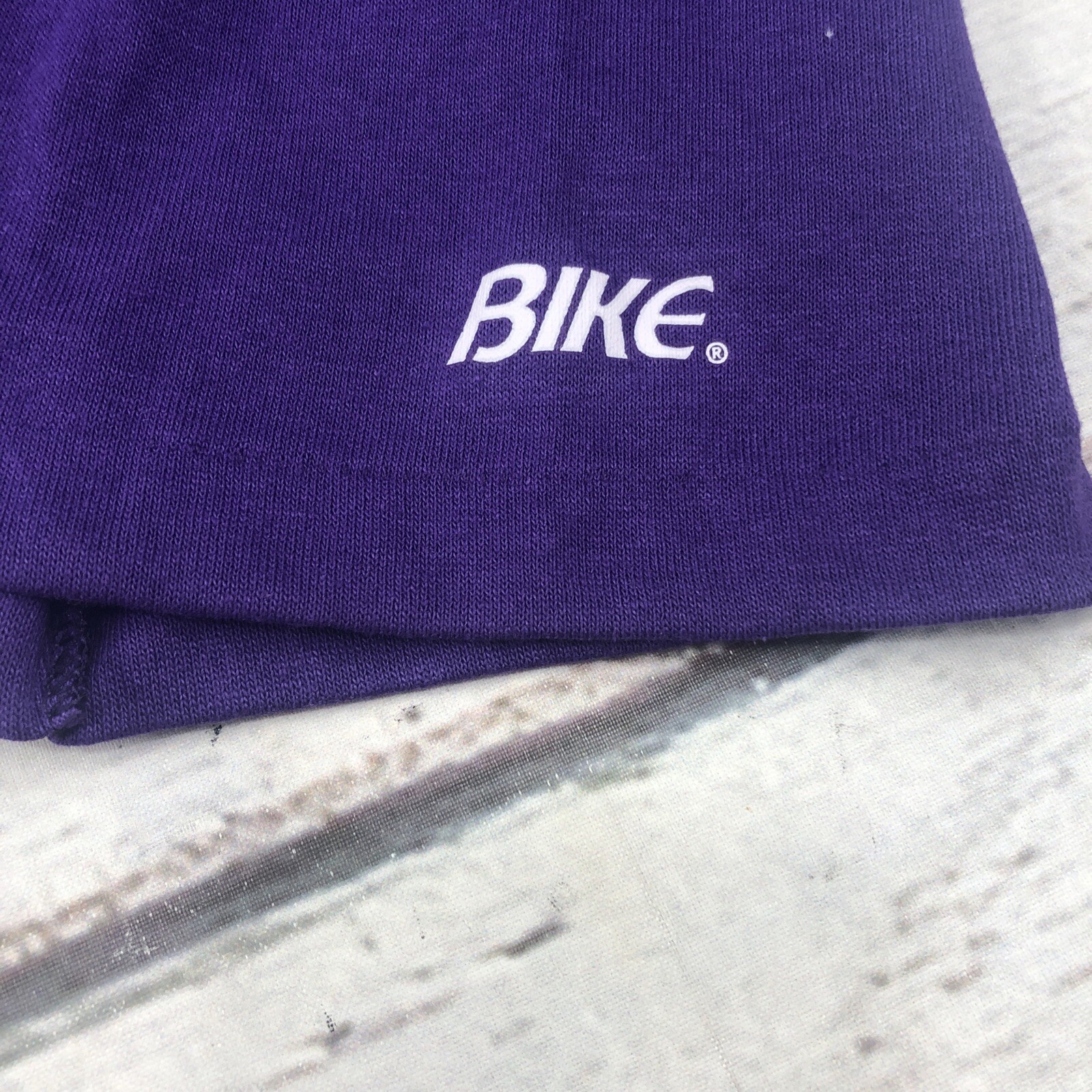 VTG BIKE Athletic Purple T-Shirt SZ L Single Stitch 2 button Shirt Sleeve gallery