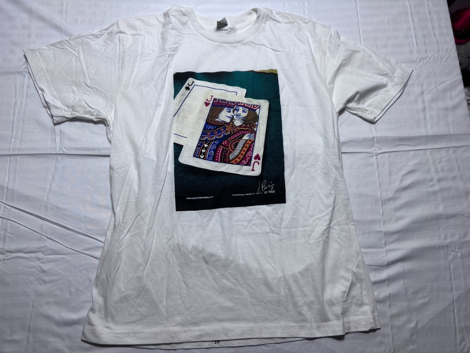 The Core Large White Poker All In Cards Paris Las Vegas Hotel T-shirt JJ gallery