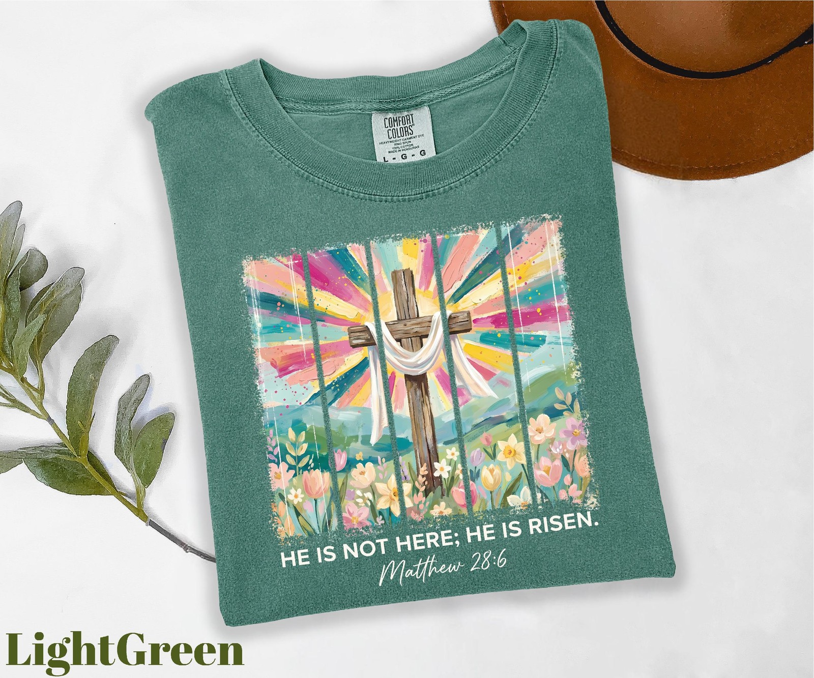 Comfort Colors He Is Not Here He Is Risen Shirt, Bible Verse Shirt, Jesus Shirt