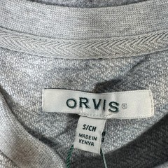 Orvis Mens Small Grey Textured Herringbone Long Sleeve Crewneck Pullover Shirt