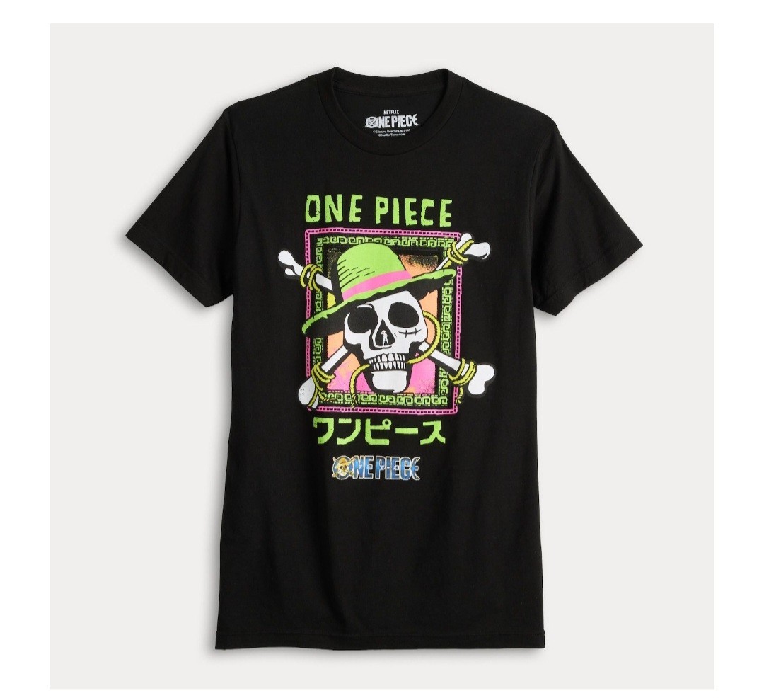 One Piece Netflix Short Sleeve Shirt NEW SEALED Adult Size Large Black Mens gallery