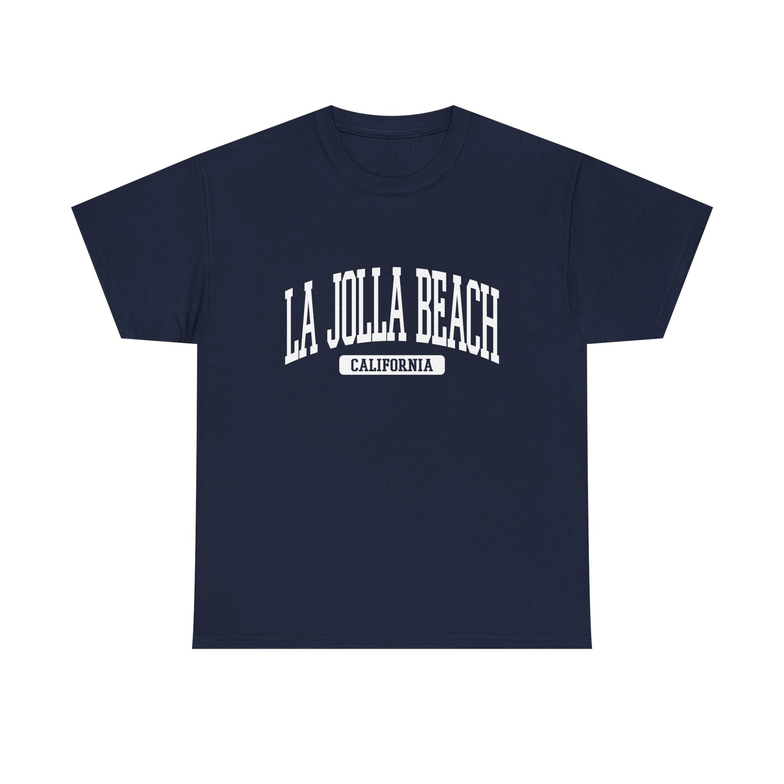 La Jolla Beach California Souvenir Beach, Retro, Vintage Navy Blue Tee