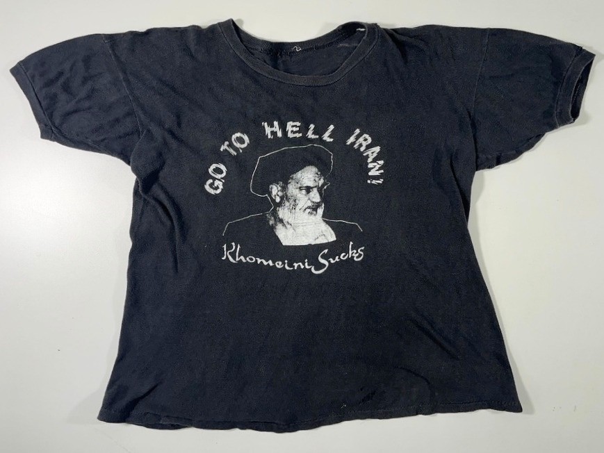 Iran Hostage Crisis Khomeini Graphic T Shirt 70s 80s Distressed M Vintage gallery