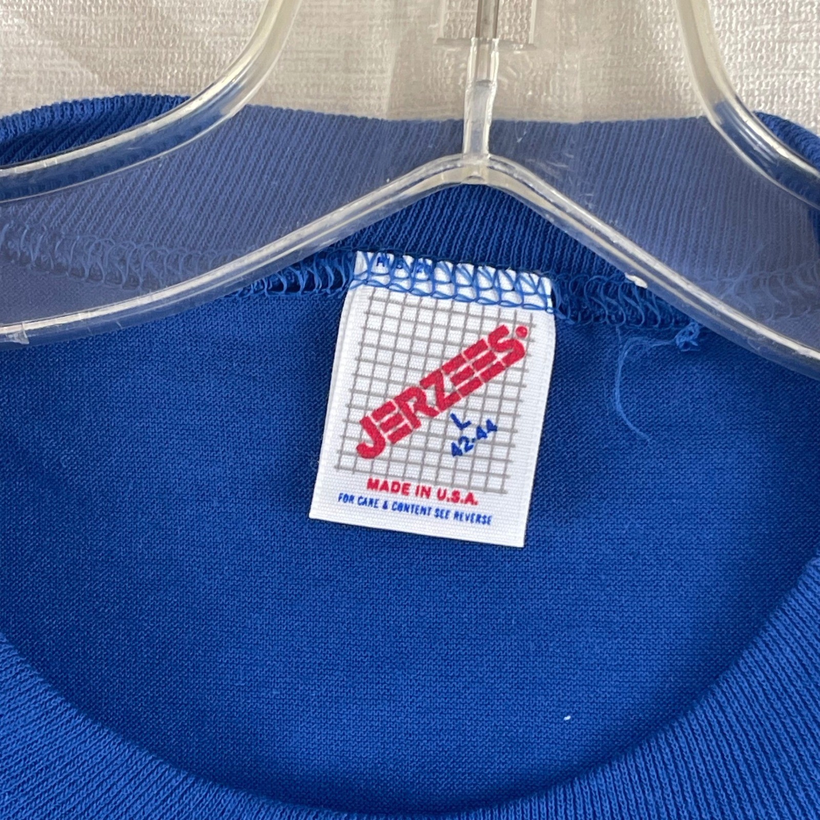 Jerzees NBC News Decision 88 Mens L Blue Excellent Vintage 1988 USA T-Shirt gallery