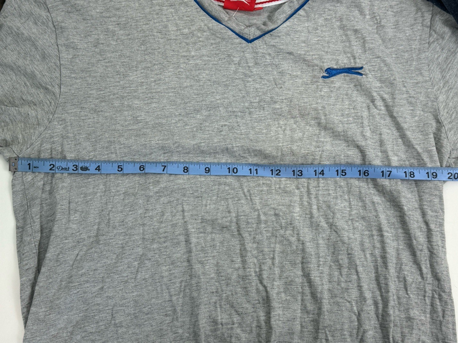 Mens SLAZENGER T Shirt Top Heather Gray Cotton Jersey V Neck Tee Size Medium gallery