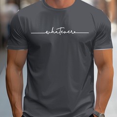 Camiseta Elegante Con Estampado De Letras Para Hombre Camisa Moda Vintagecasual