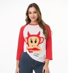 Cakeworthy X Paul Frank Devil Julius Raglan T-Shirt Unisex Size XL