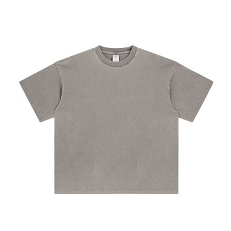 Summer Men's New Snow Wax Dyed Wash Top High Street Retro Short sleeved T-shirt gallery