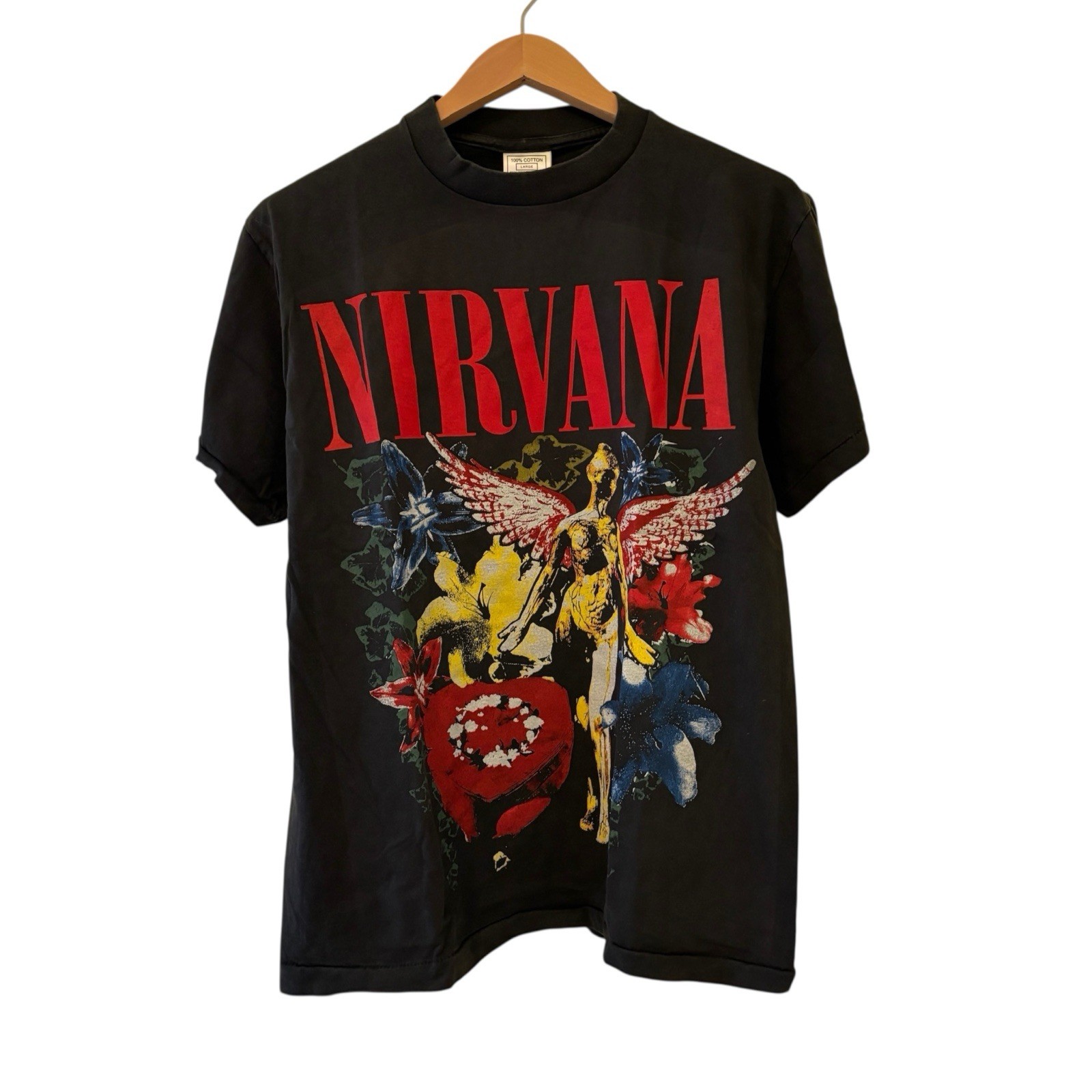 Nirvana In Utero Heart Shape Vintage Reprint Single Stitch Tshirt Modern Size L