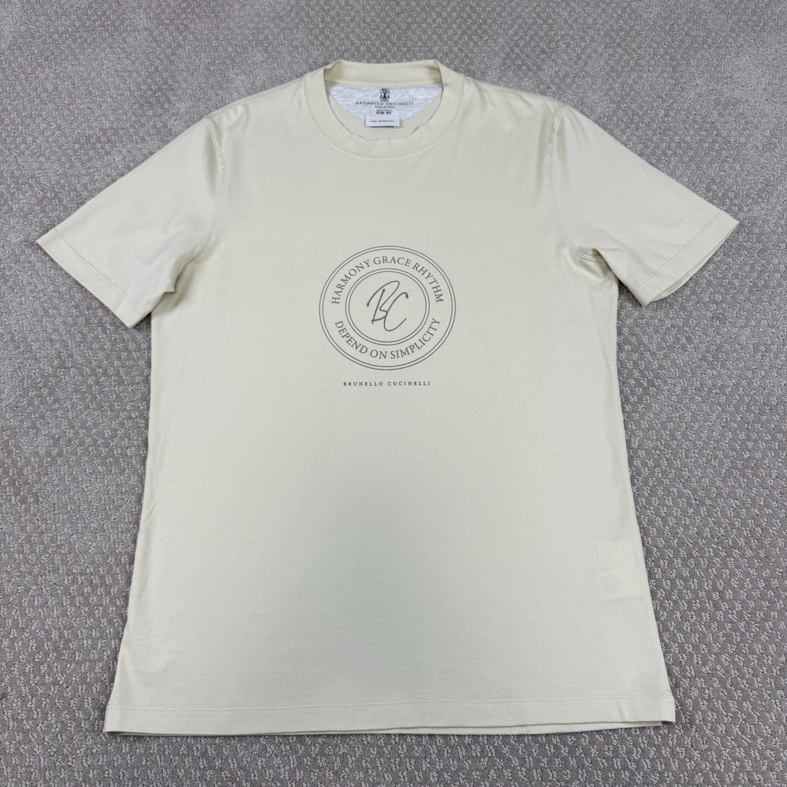 Brunello Cucinelli For Humanity Slim Fit Logo T Shirt Men’s Sz Small NWOT Italy gallery