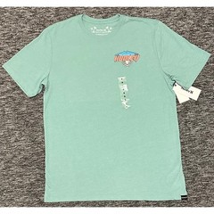 Hurley Mens Medium Broken Jade Heather Off The Top Skeleton Surfer Graphic Shirt