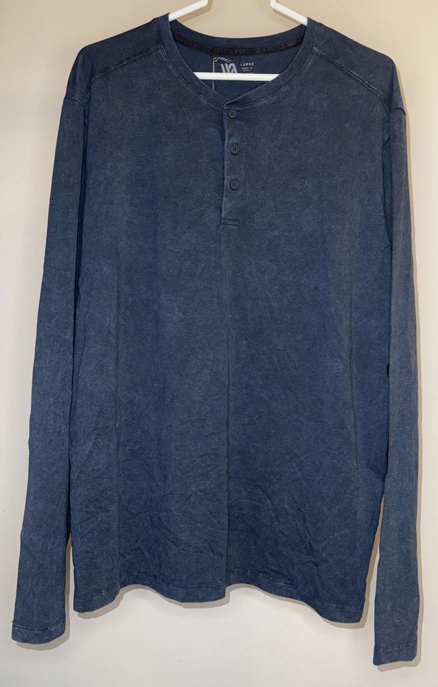 VRST Men’s Henley Long Sleeve Tshirt Blue Size Different
