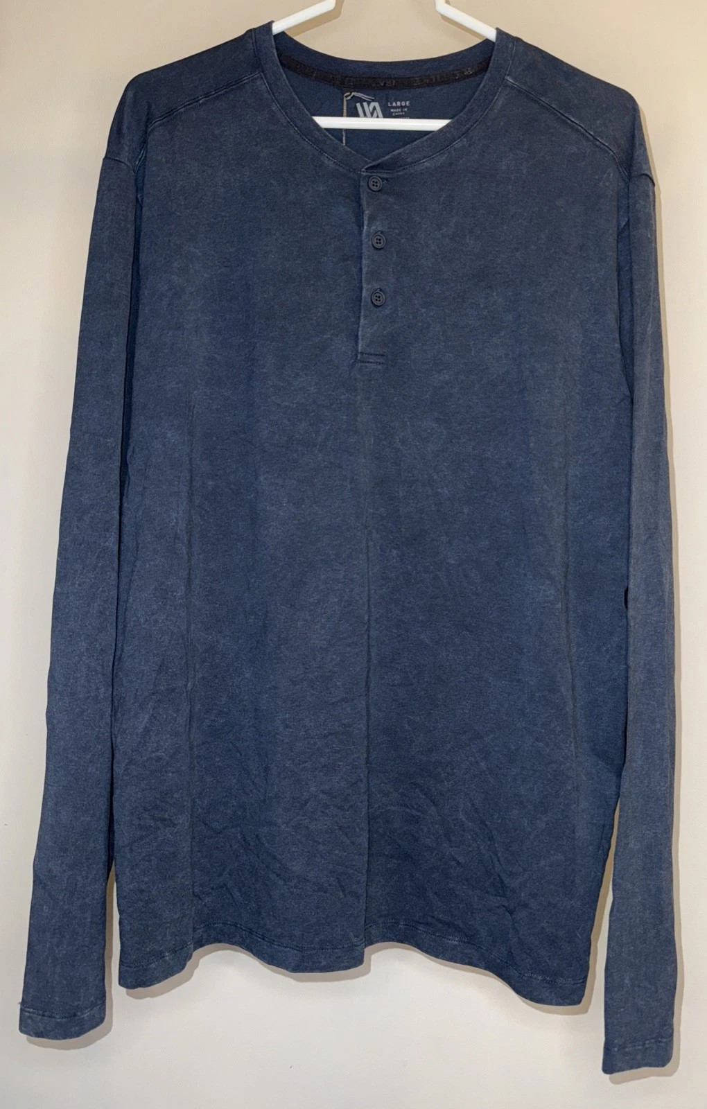 VRST Men’s Henley Long Sleeve Tshirt Blue Size Different