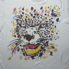 Vintage 90s Diamond Dust Leopard Glitter Streetwear Art Graphic T-Shirt Size 2XL