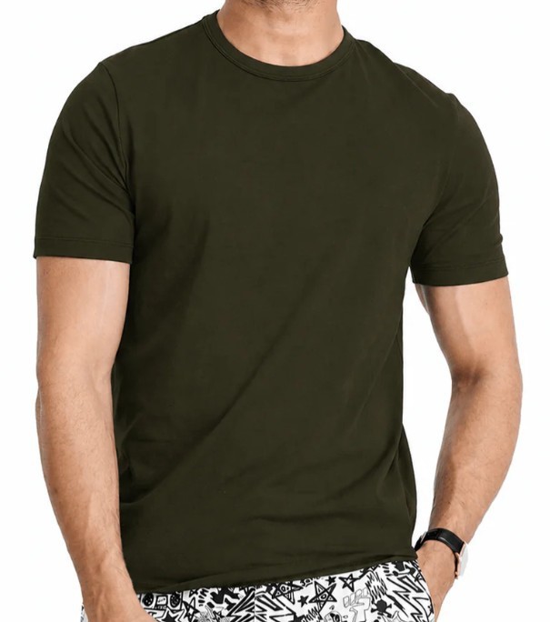 New Comfort Fit Crew Neck T-Shirt Natural Brown Color T-Shirt