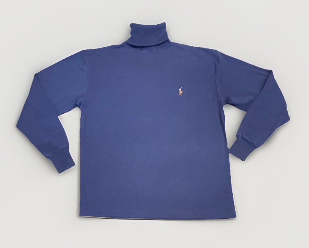Ralph Lauren Turtle Neck Men’s Size Medium Vintage Blue Long Sleeve Preppy
