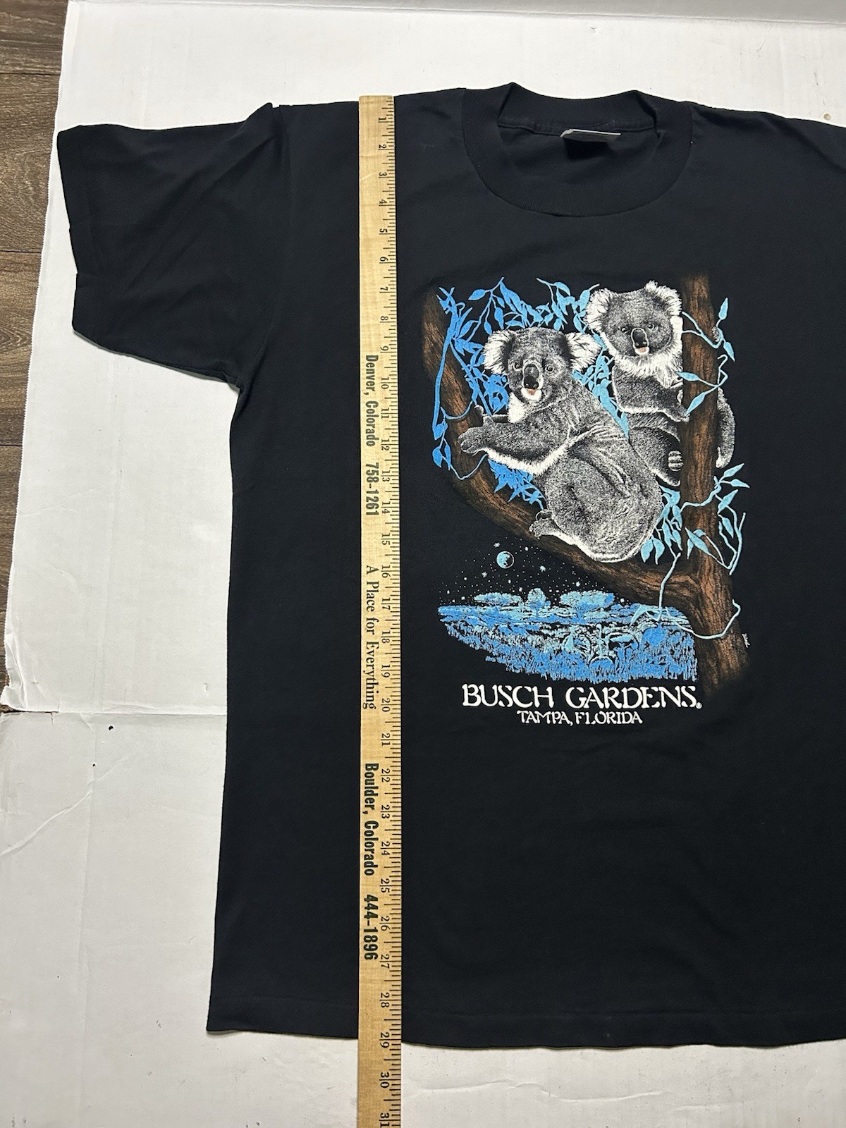 Oneida 90s Busch Gardens Tampa Florida Koala Nature Graphic Black Shirt Size XL gallery