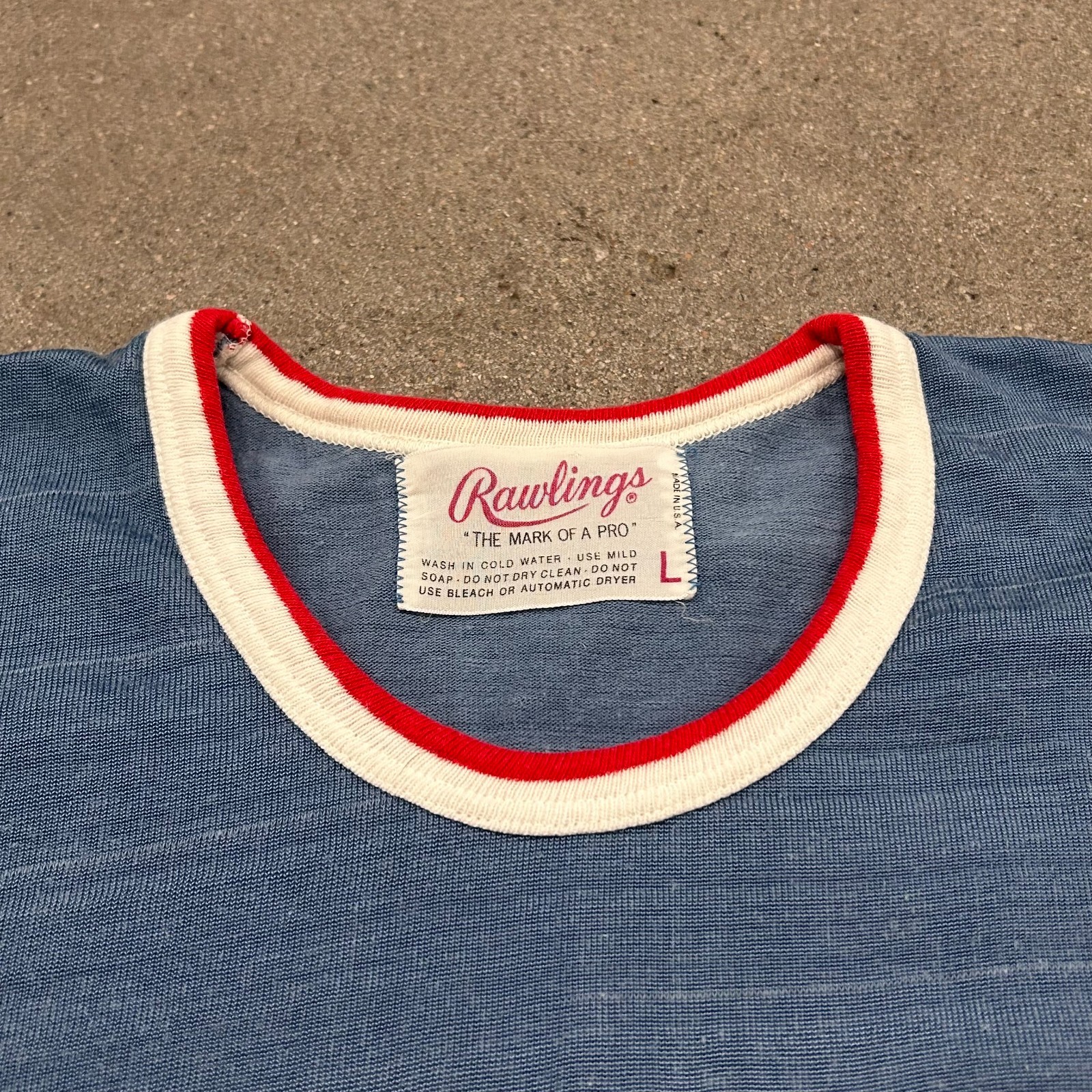 VTG 50s 60s Alpha CHI Omega Dad T Shirt Mens L Blue Short Sleeve gallery