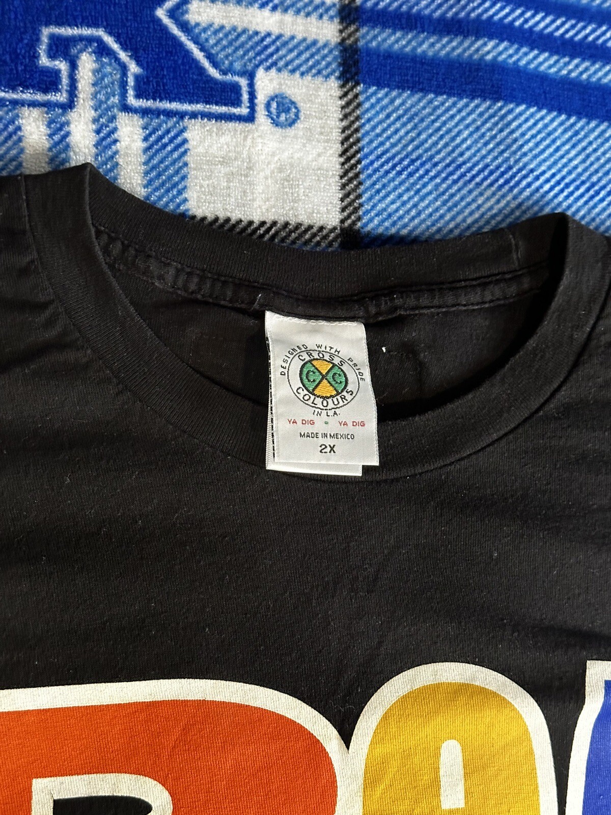 VtG 90s Cross Colours PEACE Stop-D the Violence Hip Hop Nation Men's 2XL Rap Tee gallery