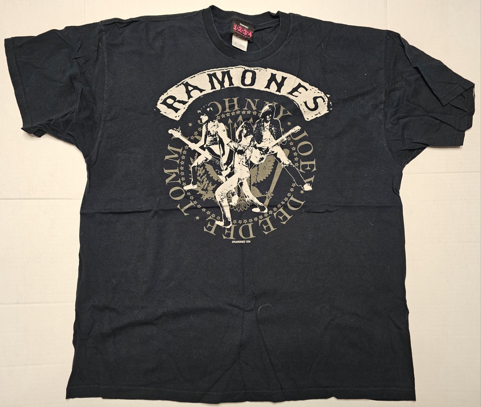 The Ramones Punk Rock Official 1-2-3-4 Clothing LLC T-Shirt Black Graphic Print